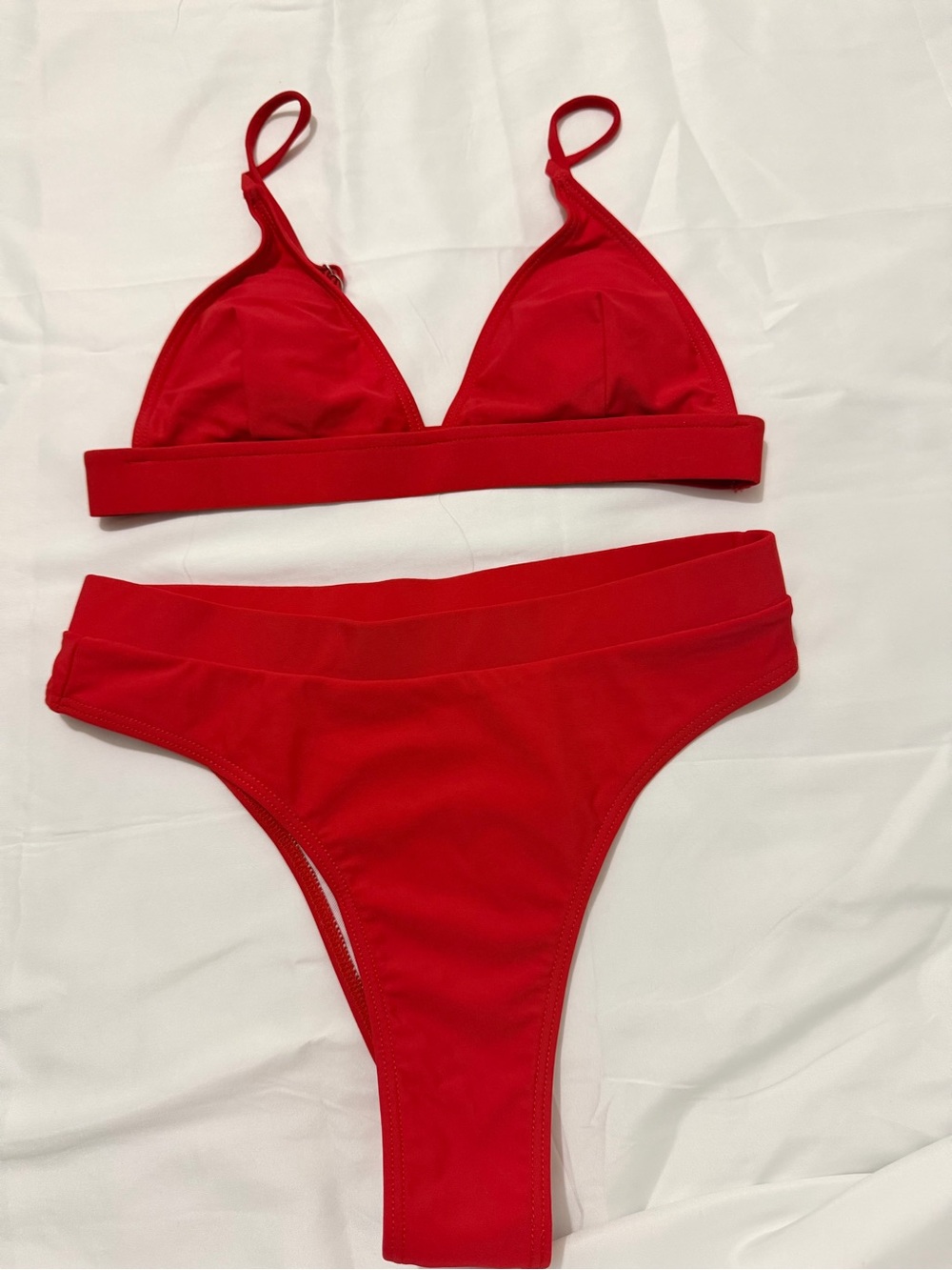 Classic Red Triangle Bikini Set - Women's Two-Piece Swimwear